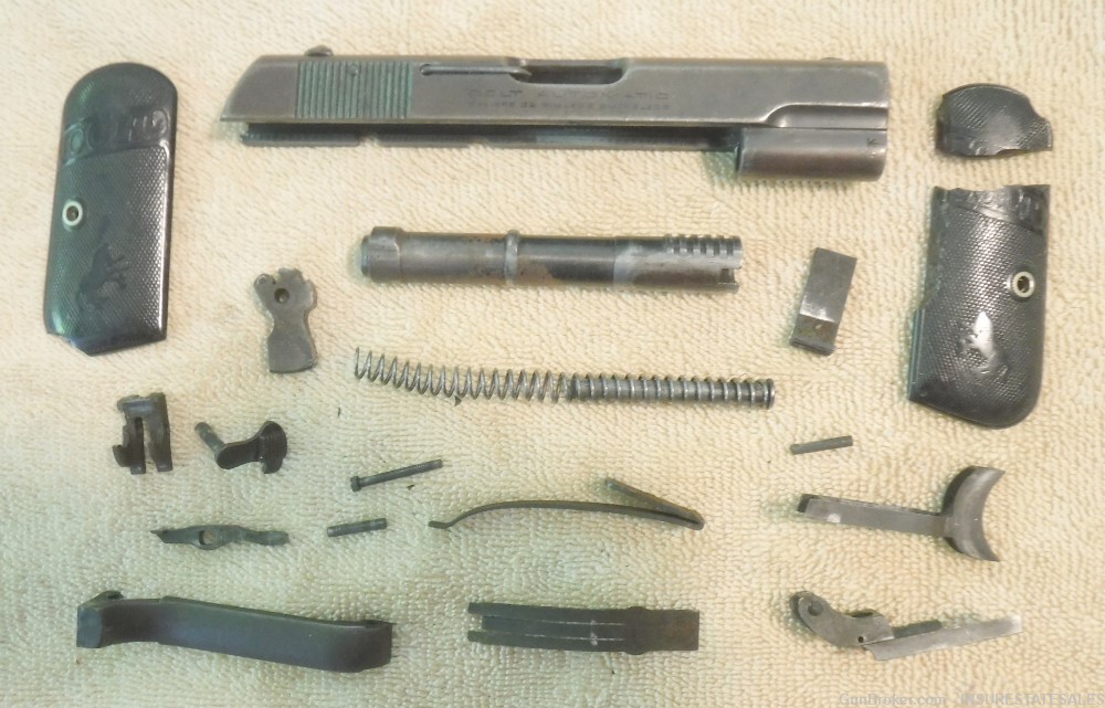 EARLY COLT AUTOMATIC .32ACP PISTOL PARTS SET.  VG!-img-0