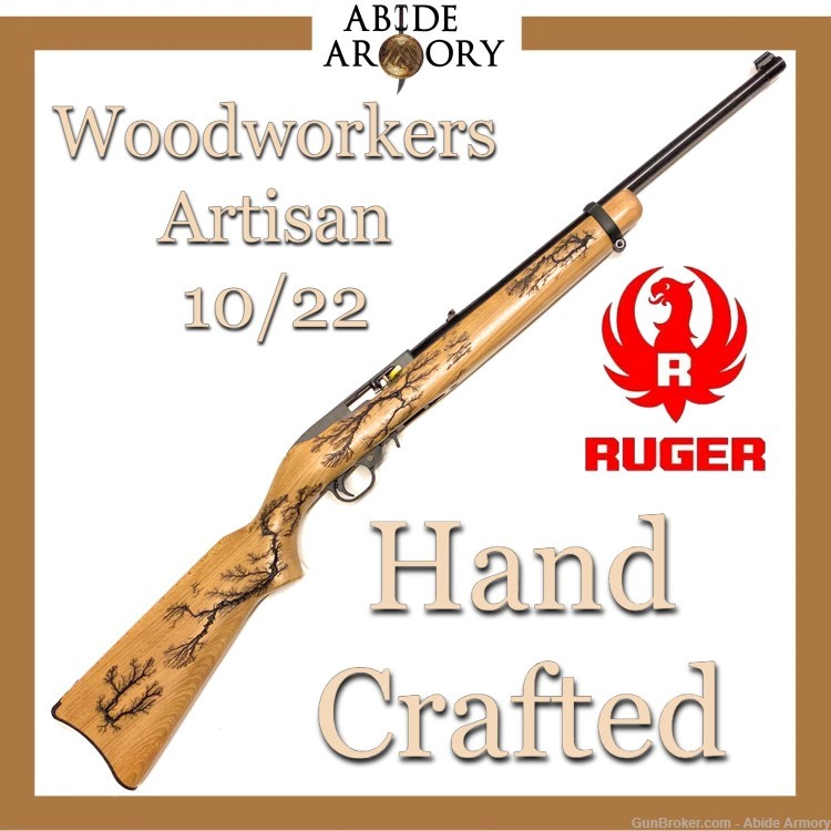 Ruger 10/22 Artisan Woodworking Fractal Burned Exclusive Hand Crafted 22lr -img-0