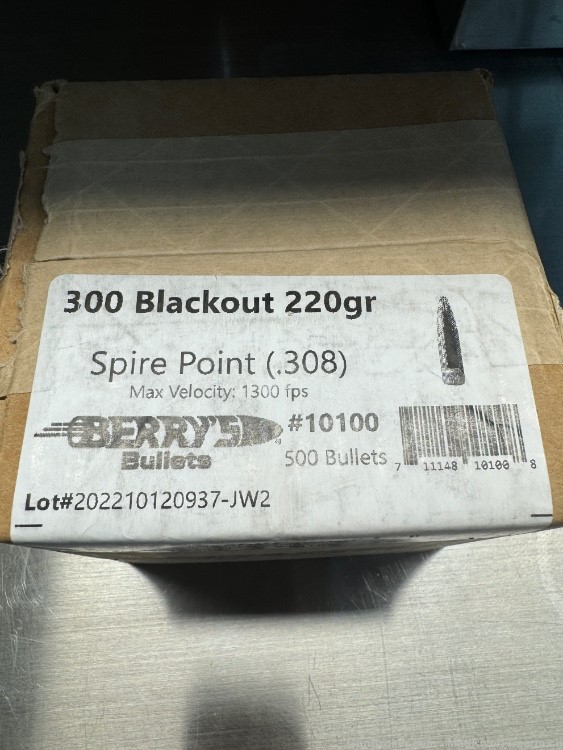 2300 PCS NEW BERRY’S BULLETS -300 BLACKOUT- (.308) 220 GRAIN SPIRE POINT-img-3