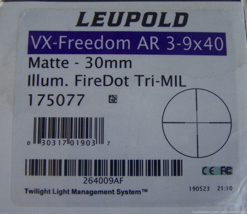 Leupold VX-Freedom AR 3-9x40 FireDot 30mm Tactical Scope175077 Tri-Mil-img-7