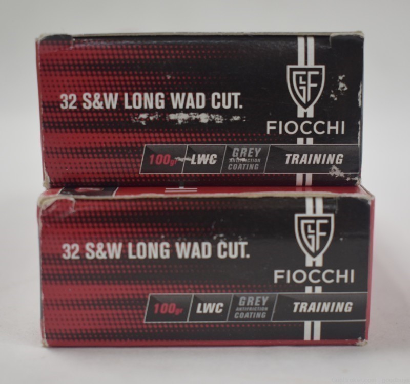 100 ROUNDS FIOCCHI .32 S&W LONG 100 GRAIN LEAD WAD CUTTER AMMO 32LA NIB -img-1