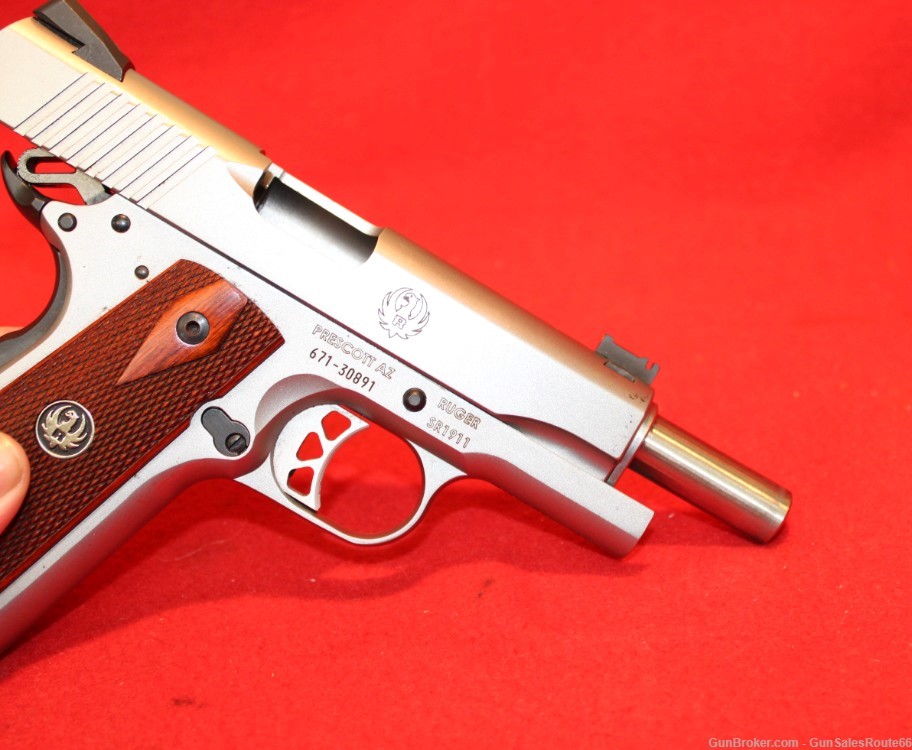 Ruger SR1911 Commander .45 ACP Semi Auto Pistol Stainless Steel 4.25"-img-4