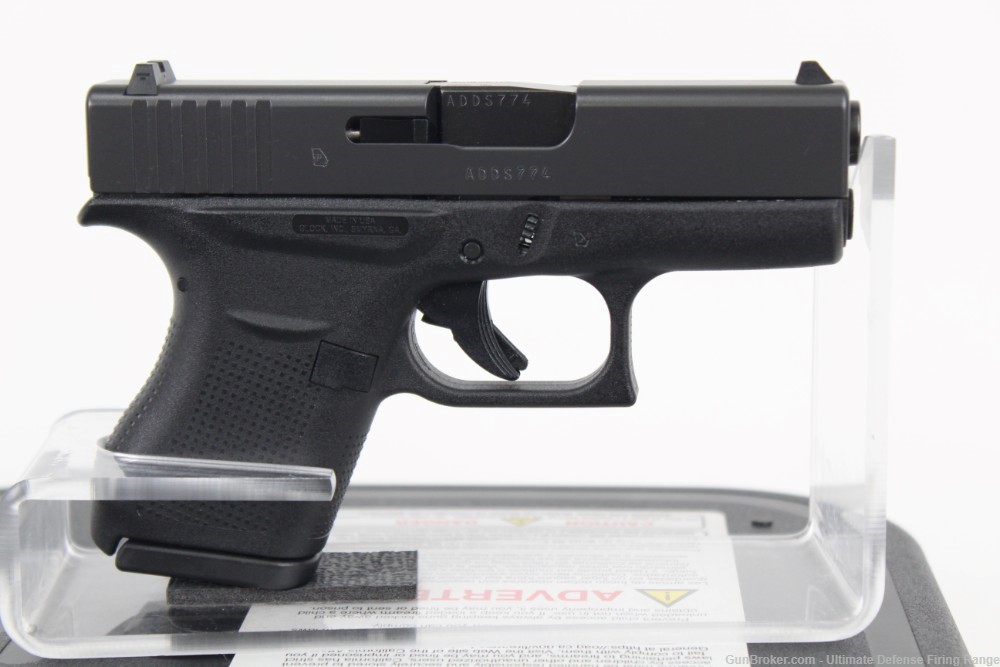 Excellent Glock Model 43 Pistol 9mm FXD Sights (2) Magazines UI4350201 -img-0