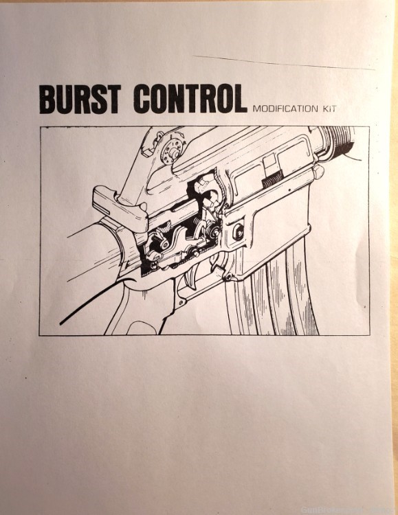 Colt 's Burst Control Modification Kit (Burst Trigger Instructions)  -img-0