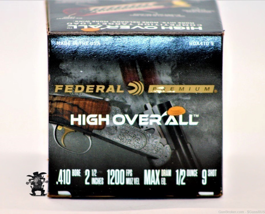 410 Premium FEDERAL HIGH OVERALL PREMIUM HI-BRASS 2½" 410 Shells #9 Shot 25-img-0