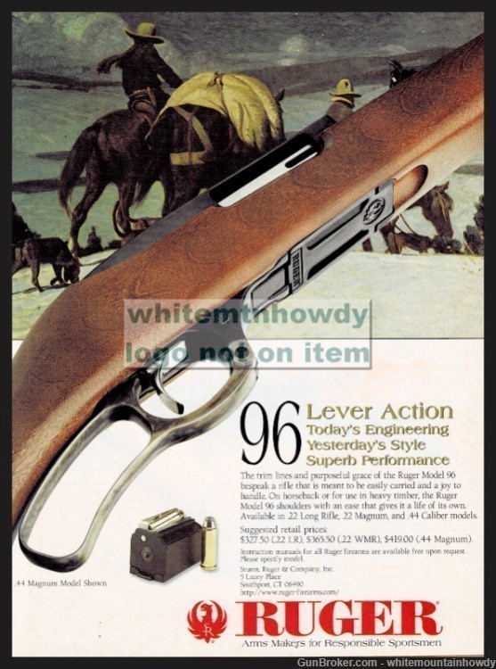 1997 RUGER Model 976 Lever Action Rifle Orfiginal PRINT AD-img-0