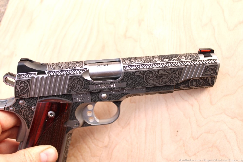 Engraved 1911 Kimber stainless ii New .45-img-6