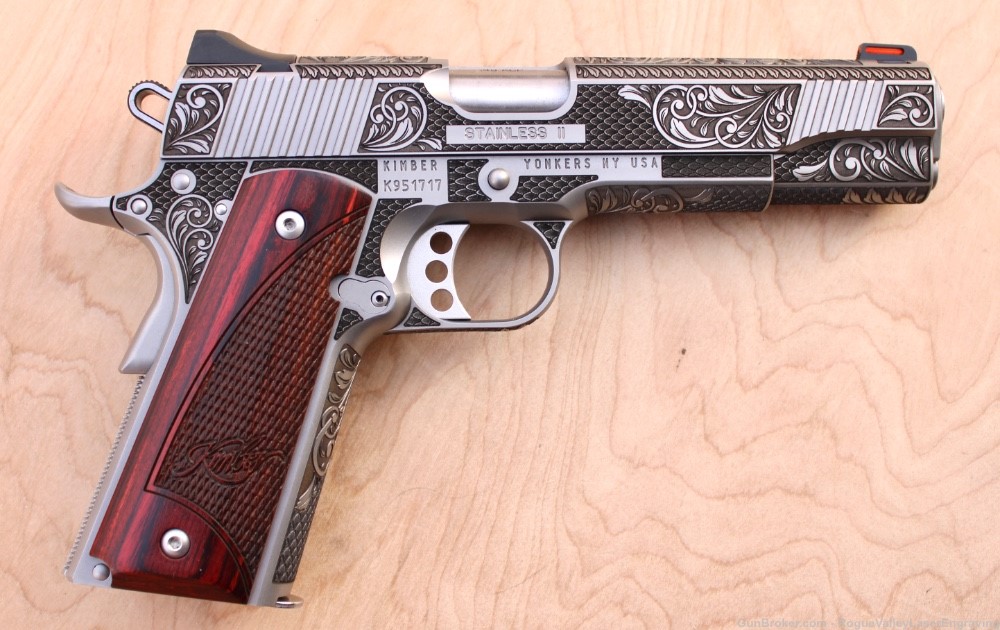 Engraved 1911 Kimber stainless ii New .45-img-1
