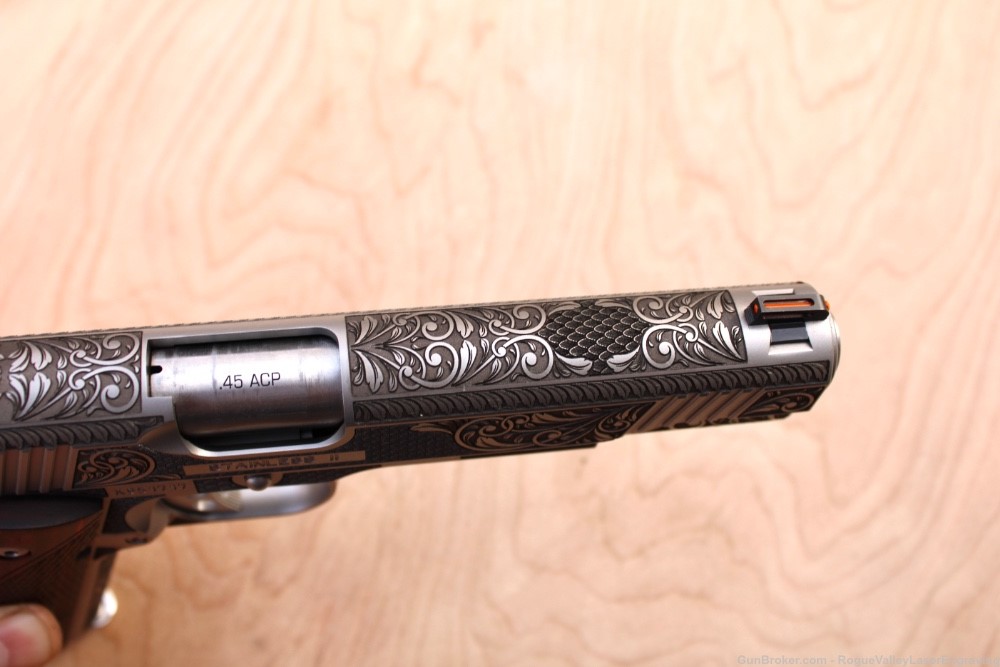 Engraved 1911 Kimber stainless ii New .45-img-8