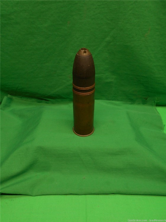 WWI 1917 French 37mm High Expolsive Hotchkiss Cannon Round Inert-img-9