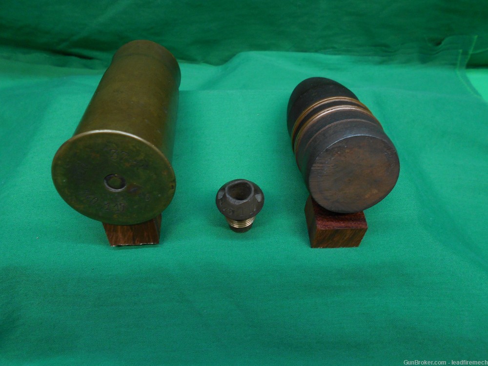 WWI 1917 French 37mm High Expolsive Hotchkiss Cannon Round Inert-img-7