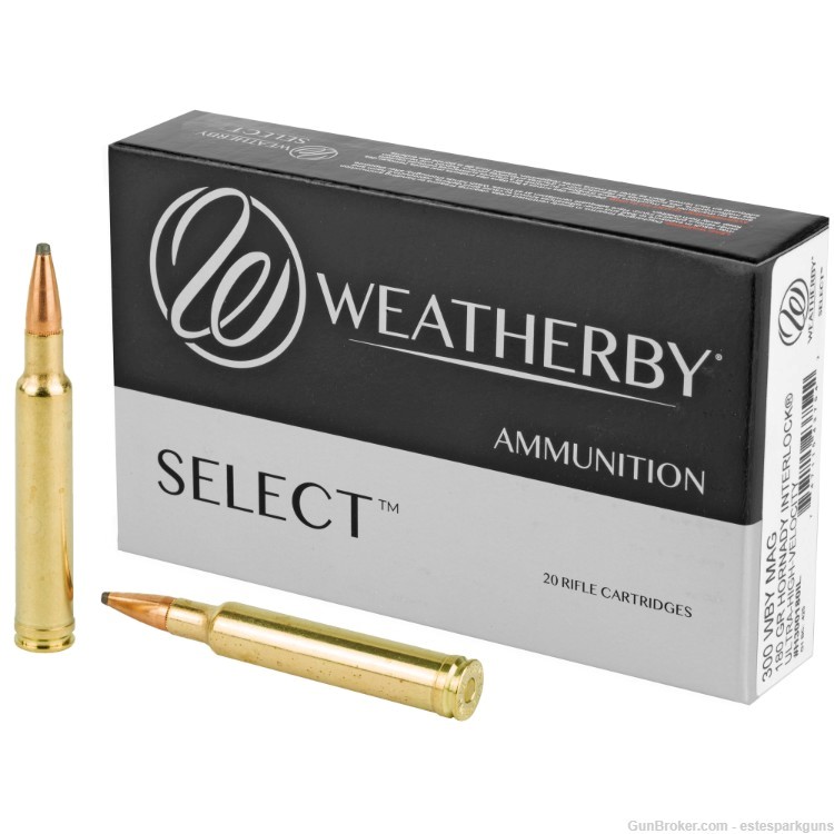 Weatherby Select Ammo 300 Wby Mag 180gr Hornady Interlock 100 Rounds-img-0