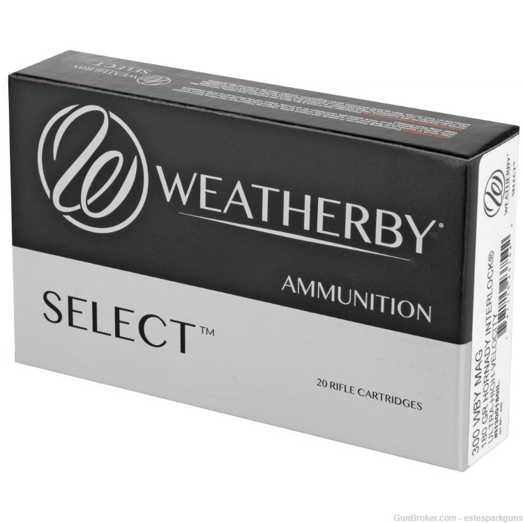 Weatherby Select Ammo 300 Wby Mag 180gr Hornady Interlock 100 Rounds-img-1