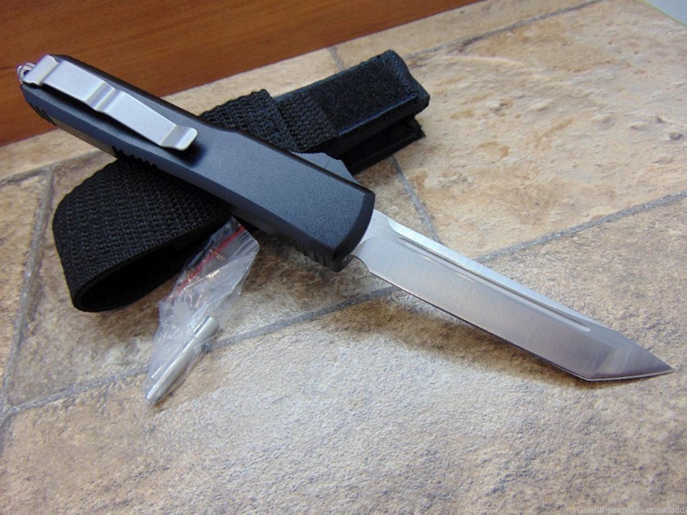 New OTF Knife DA-D2 Tanto Blade, Black T6061 Ultra light handles, 8.5inches-img-1