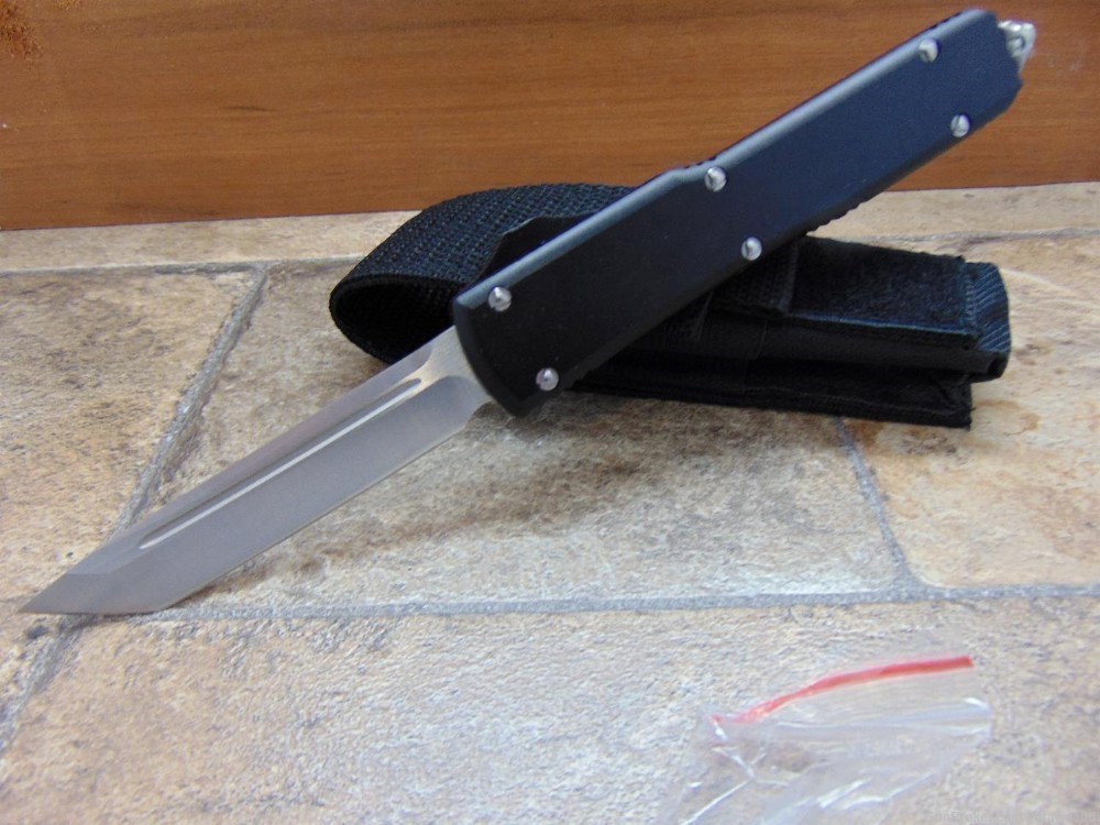 New OTF Knife DA-D2 Tanto Blade, Black T6061 Ultra light handles, 8.5inches-img-3