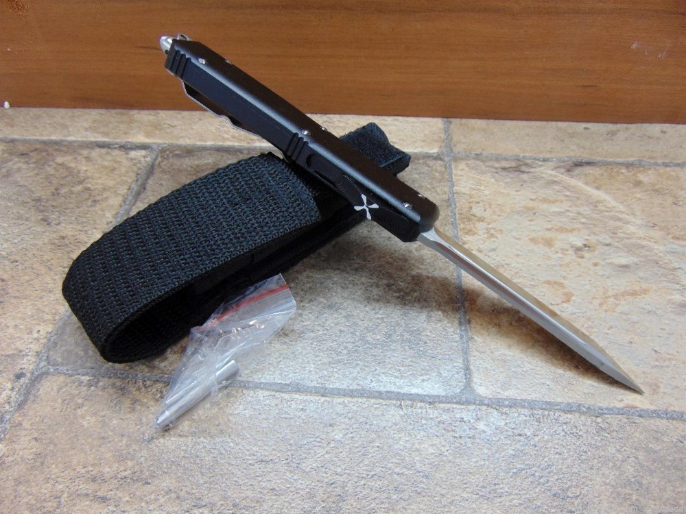New OTF Knife DA-D2 Tanto Blade, Black T6061 Ultra light handles, 8.5inches-img-2