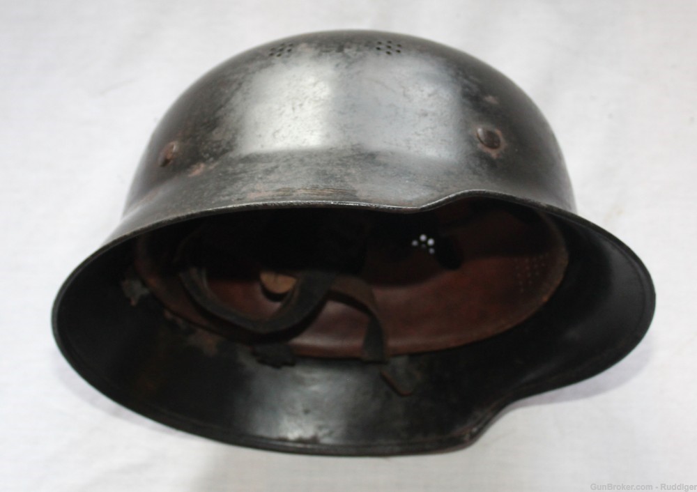 Original WW2 German Police Fire Civil M34 Gladiator Helmet +liner/chinstrap-img-0