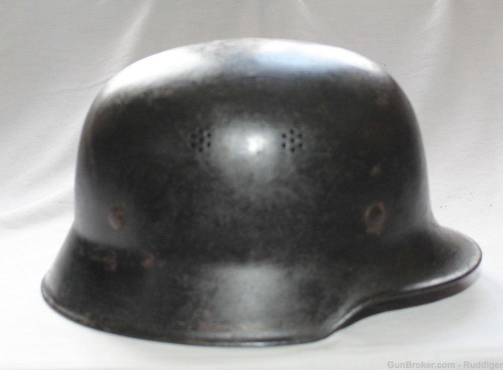 Original WW2 German Police Fire Civil M34 Gladiator Helmet +liner/chinstrap-img-9