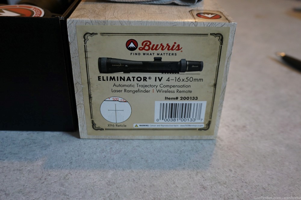 Burris Eliminator IV Laser Scope X96 4-16x50 part # 200133 LNIB-img-1