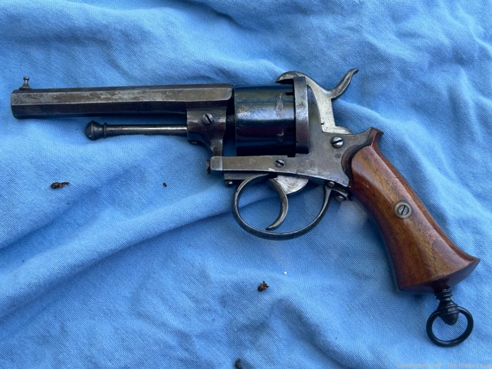 9mm Pinfire Lefaucheux Revolver Civil War era? 1860? French English Belgian-img-2