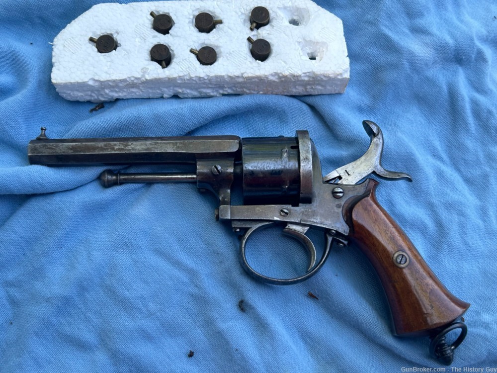 9mm Pinfire Lefaucheux Revolver Civil War era? 1860? French English Belgian-img-16