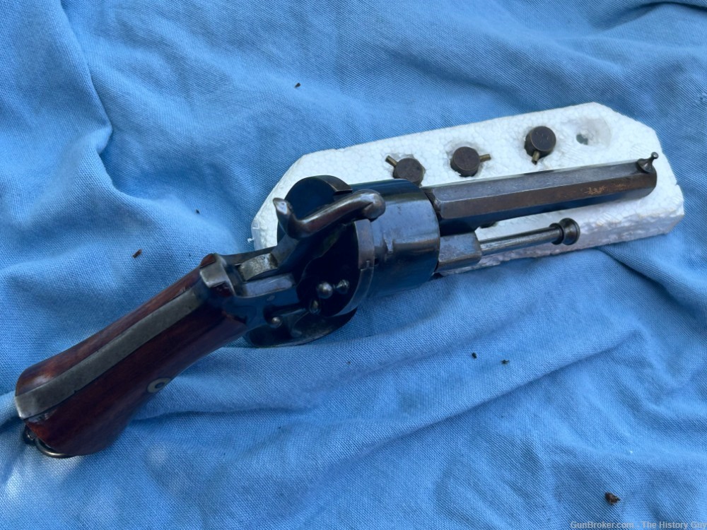 9mm Pinfire Lefaucheux Revolver Civil War era? 1860? French English Belgian-img-4