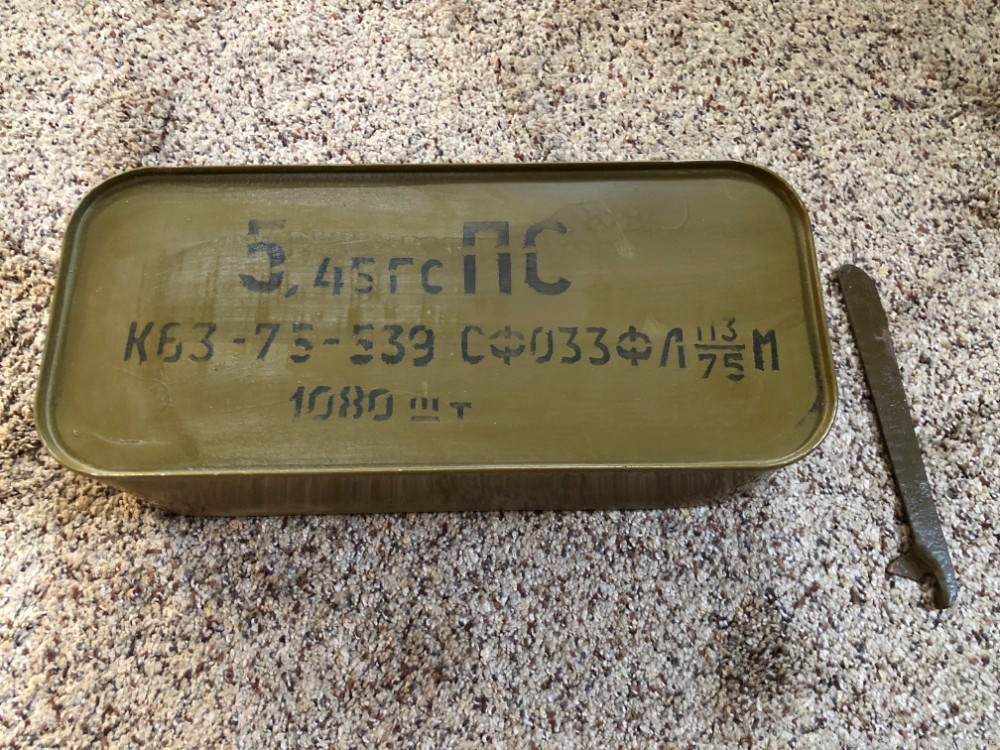 1080 Rounds of Soviet/Russian 7N6 5.45x39mm - AK74 Ammo - Sealed w/ Opener-img-0