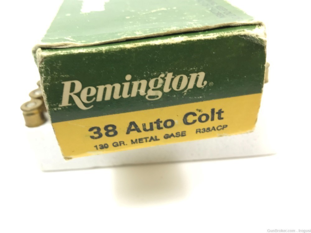 Remington .38 Auto Colt 130 Gr Metal Case Vintage Box 47 Rounds 1204-QP-img-4
