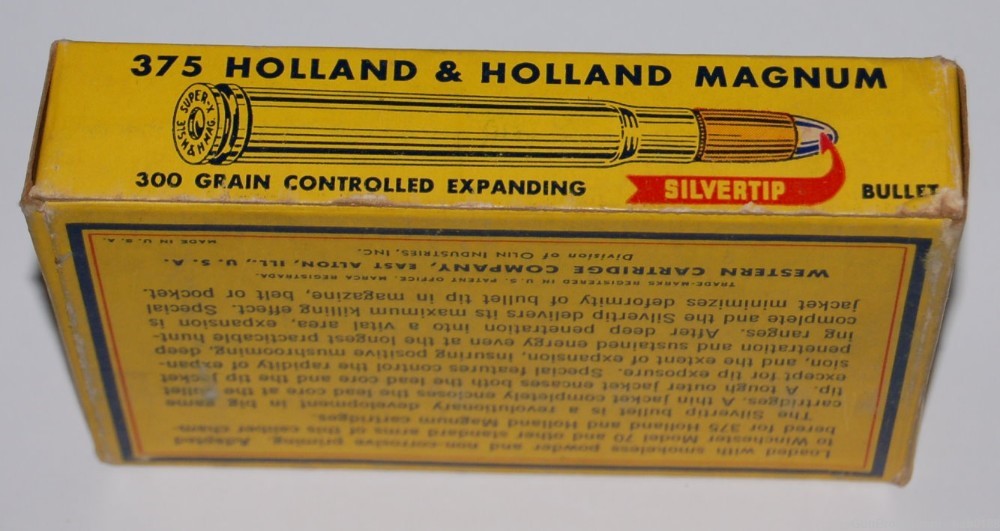 Vintage Full Box of Western Super-X 375 H&H w/ 300 gr Silvertip Holland-img-5