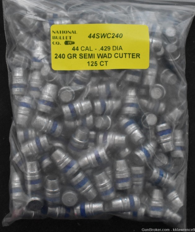 NATIONAL BULLET CO - 44 CAL .429 DIA - 240 GR SEMI WAD CUTTER - 250 CT-img-1