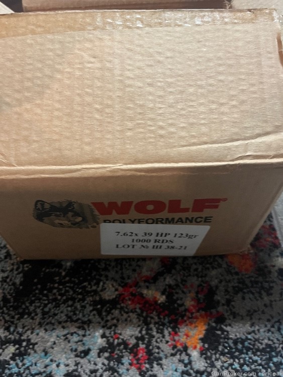 1,000 Wolf 7.62x39 123 GR HP Flat $30 ship -img-1