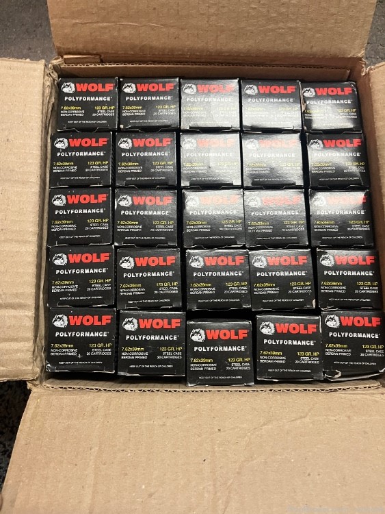 1,000 Wolf 7.62x39 123 GR HP Flat $30 ship -img-0