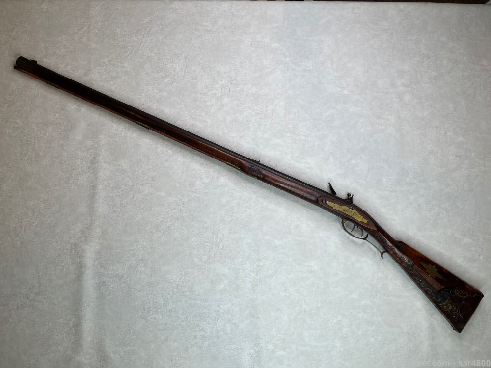 Flintlock Rifle Highly Ornate Custom .50 Caliber Swamped Pennsylvania Style-img-1