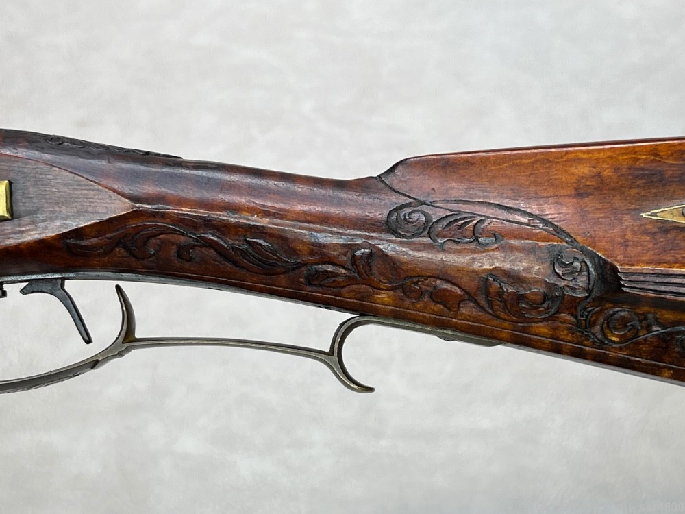 Flintlock Rifle Highly Ornate Custom .50 Caliber Swamped Pennsylvania Style-img-13