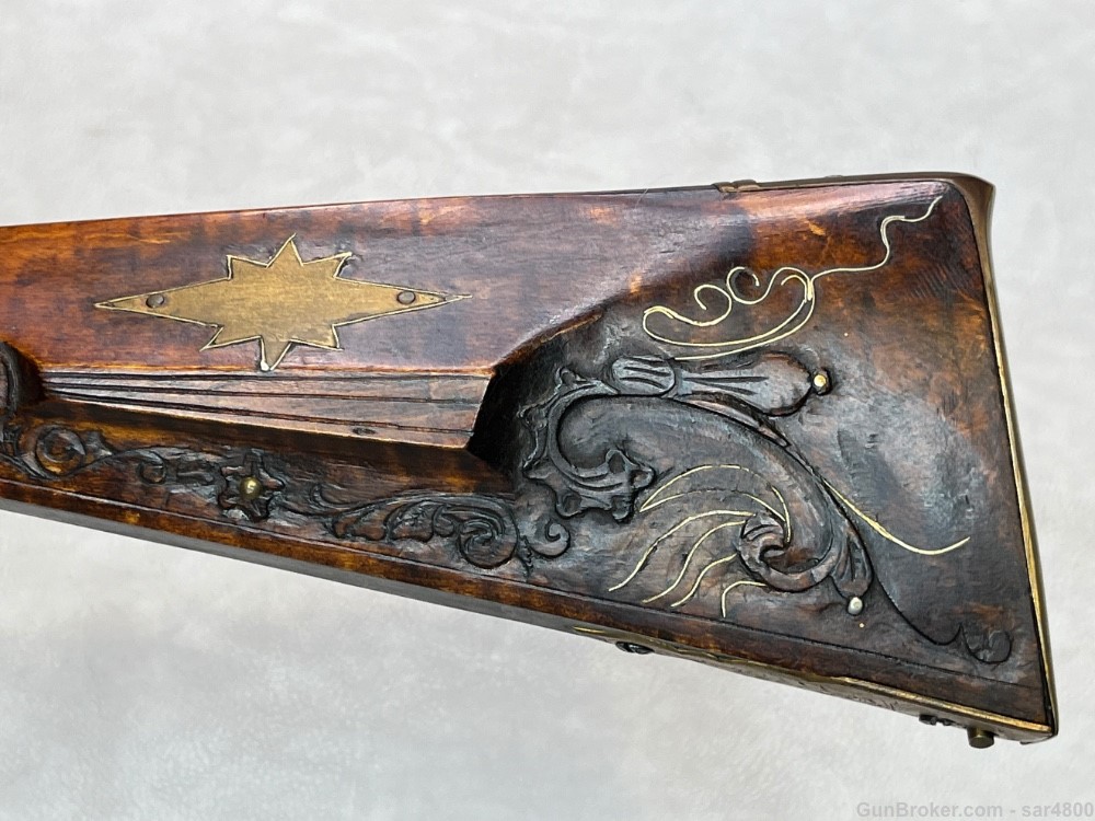Flintlock Rifle Highly Ornate Custom .50 Caliber Swamped Pennsylvania Style-img-12