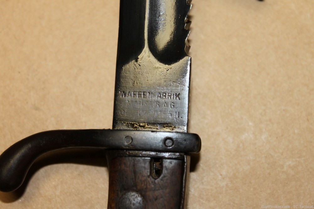 German WWI Waffenfabrik Mauser Saw Tooth Bayonet 9.75" Blade-img-1