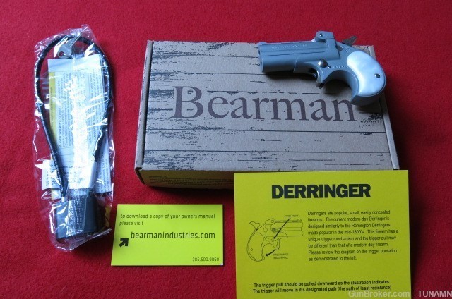 Bearmman  Cobra - Classic Derringer 22 LR 2.4" Barrel, Satin, Pearl Grips -img-0