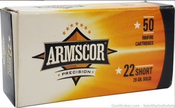 Armscor .22 Short 29 Grain Copper Plated Lead Round Nose – 50 Rounds-img-0