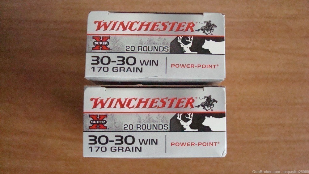 2 boxes of 30-30 Winchester ammo 170gr PP 40 rounds .30 win Super X USA-img-1