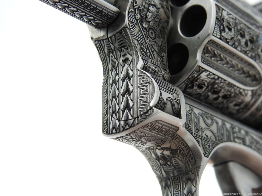 Rare Unique Aztec Custom Engraved S&W Smith & Wesson 686 Plus 6" 357 MAG-img-25