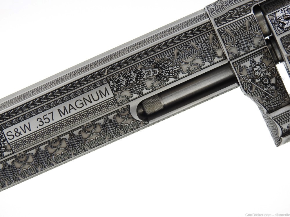 Rare Unique Aztec Custom Engraved S&W Smith & Wesson 686 Plus 6" 357 MAG-img-5