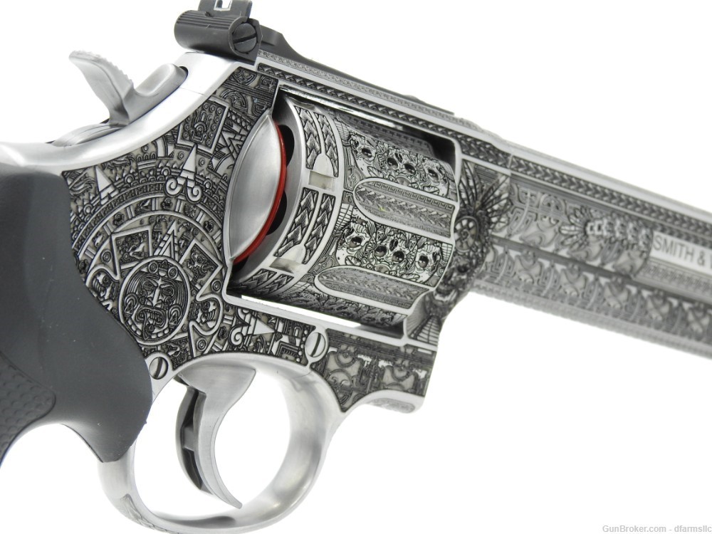 Rare Unique Aztec Custom Engraved S&W Smith & Wesson 686 Plus 6" 357 MAG-img-12