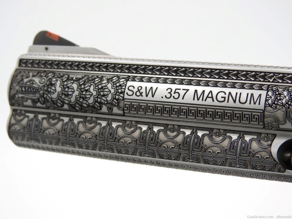 Rare Unique Aztec Custom Engraved S&W Smith & Wesson 686 Plus 6" 357 MAG-img-32