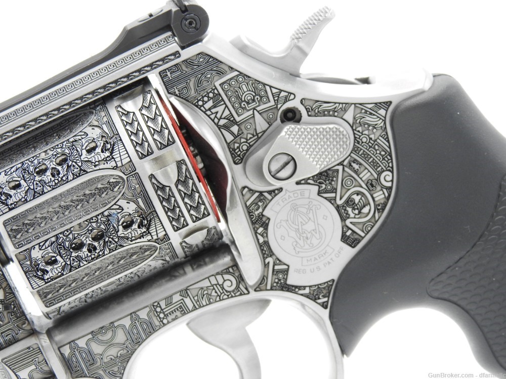 Rare Unique Aztec Custom Engraved S&W Smith & Wesson 686 Plus 6" 357 MAG-img-7