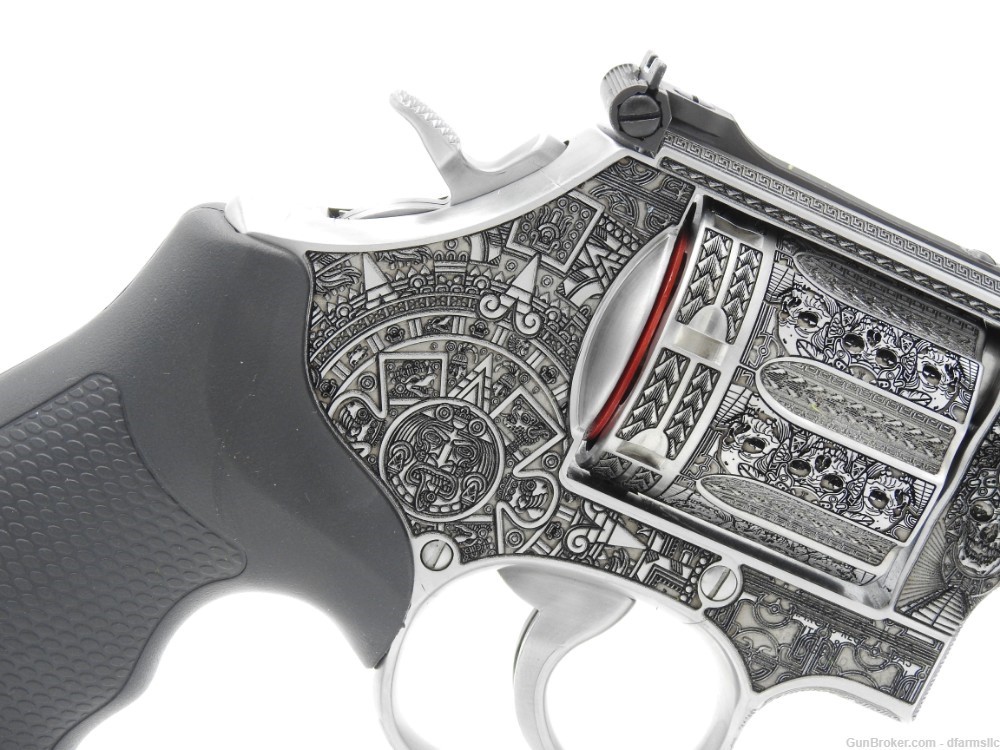 Rare Unique Aztec Custom Engraved S&W Smith & Wesson 686 Plus 6" 357 MAG-img-17