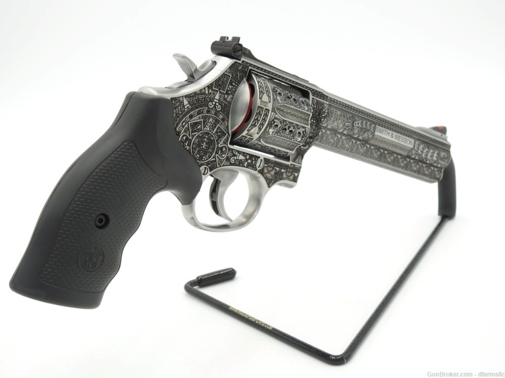 Rare Unique Aztec Custom Engraved S&W Smith & Wesson 686 Plus 6" 357 MAG-img-11