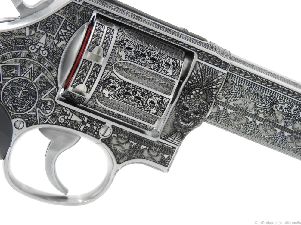 Rare Unique Aztec Custom Engraved S&W Smith & Wesson 686 Plus 6" 357 MAG-img-16