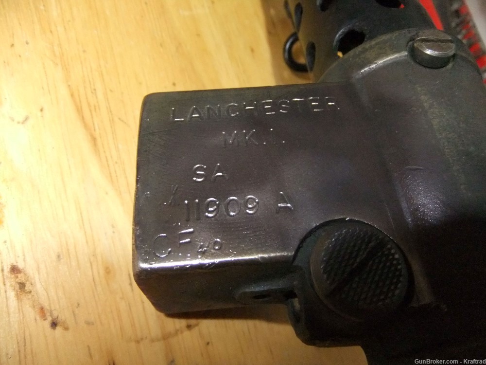 Lanchester MKI WWII British 9mm Dummy Machine Gun MP28 STEN Display -img-7