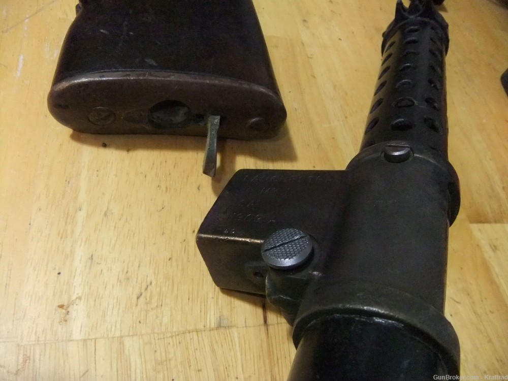 Lanchester MKI WWII British 9mm Dummy Machine Gun MP28 STEN Display -img-6