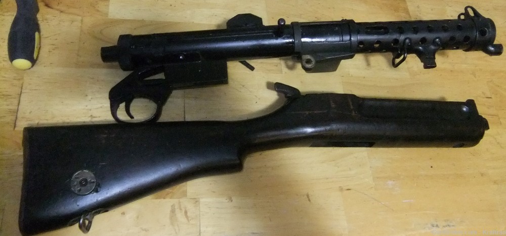 Lanchester MKI WWII British 9mm Dummy Machine Gun MP28 STEN Display -img-3
